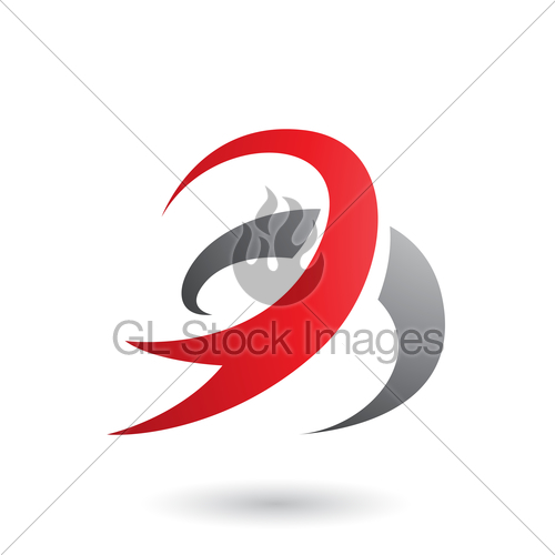 500x500 Red Abstract Wind And Twister Shape Vector Illustration Gl Stock