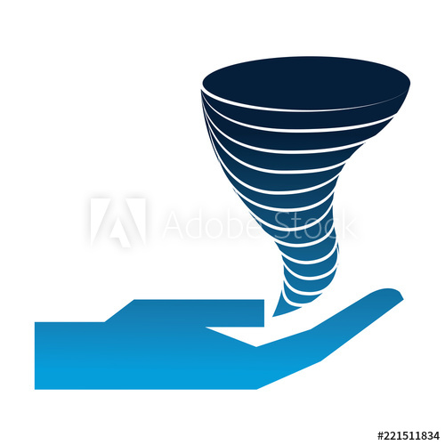 500x500 Hand With Twister Silhouette Isolated Icon