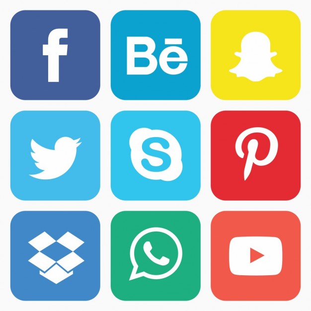626x626 Social Icon Set Vector Free Download