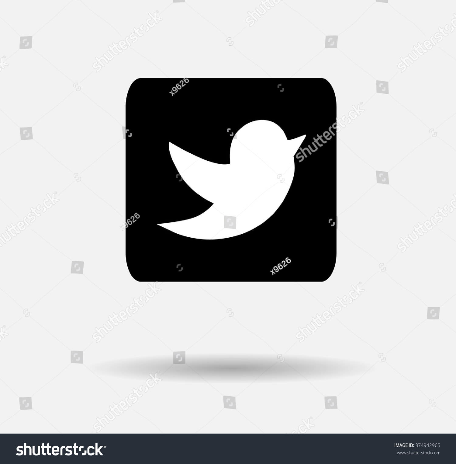 1500x1525 Twitter Icon Vector Black