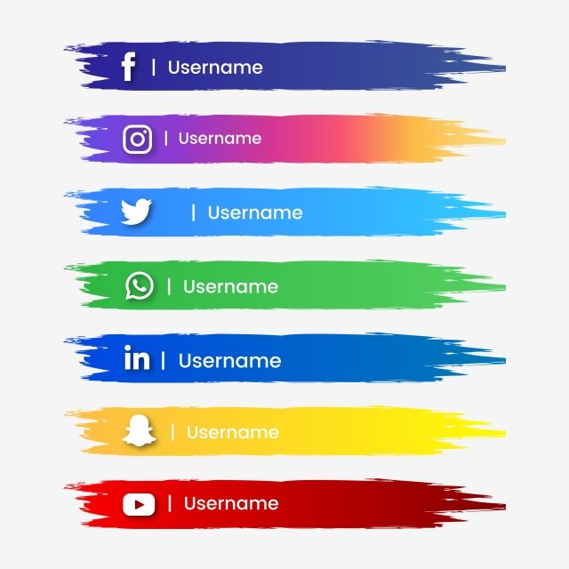 Social Media Button Abstract Brush Stroke And Color Gradient, Icon 640x640 Social Media Button Abstract Brush Stroke And Color Gradient, Icon