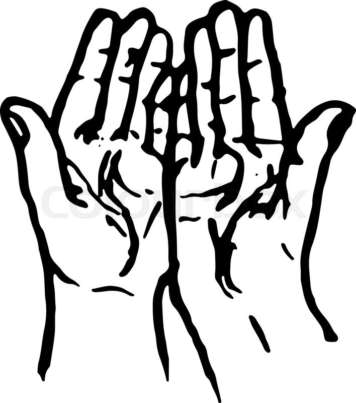 708x800 Human Handshands Uppalm Hands,rock Stock Vector Colourbox