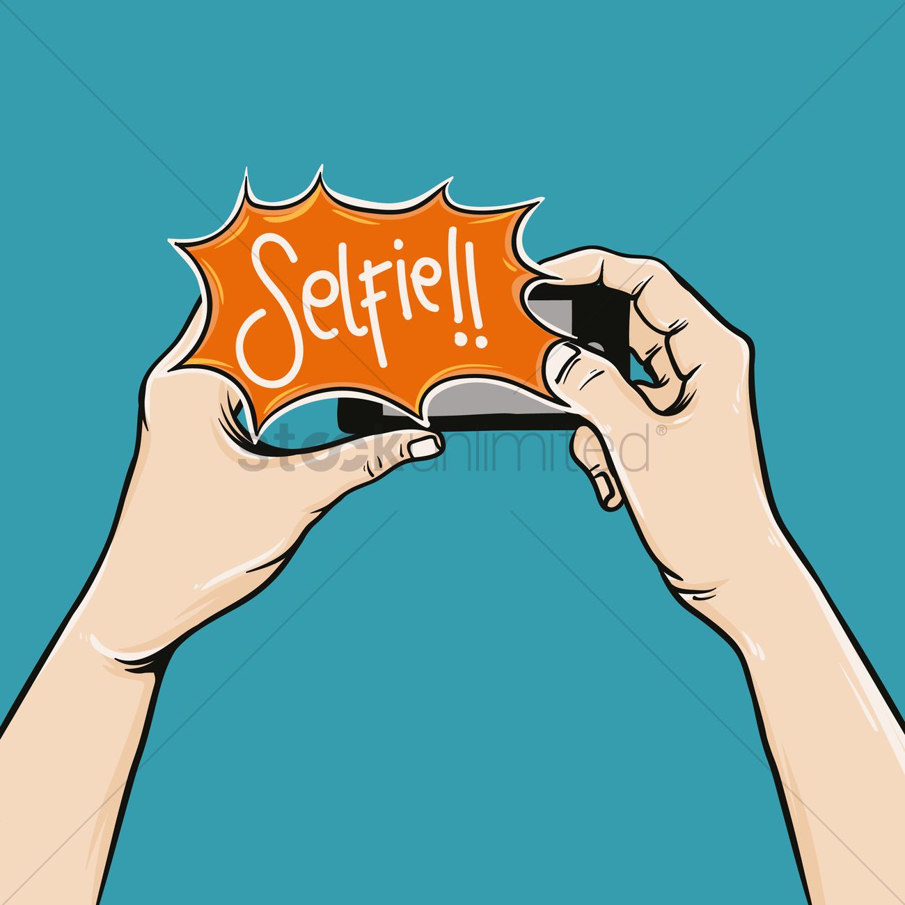 1300x1300 Selfie From Two Hands Vector Image