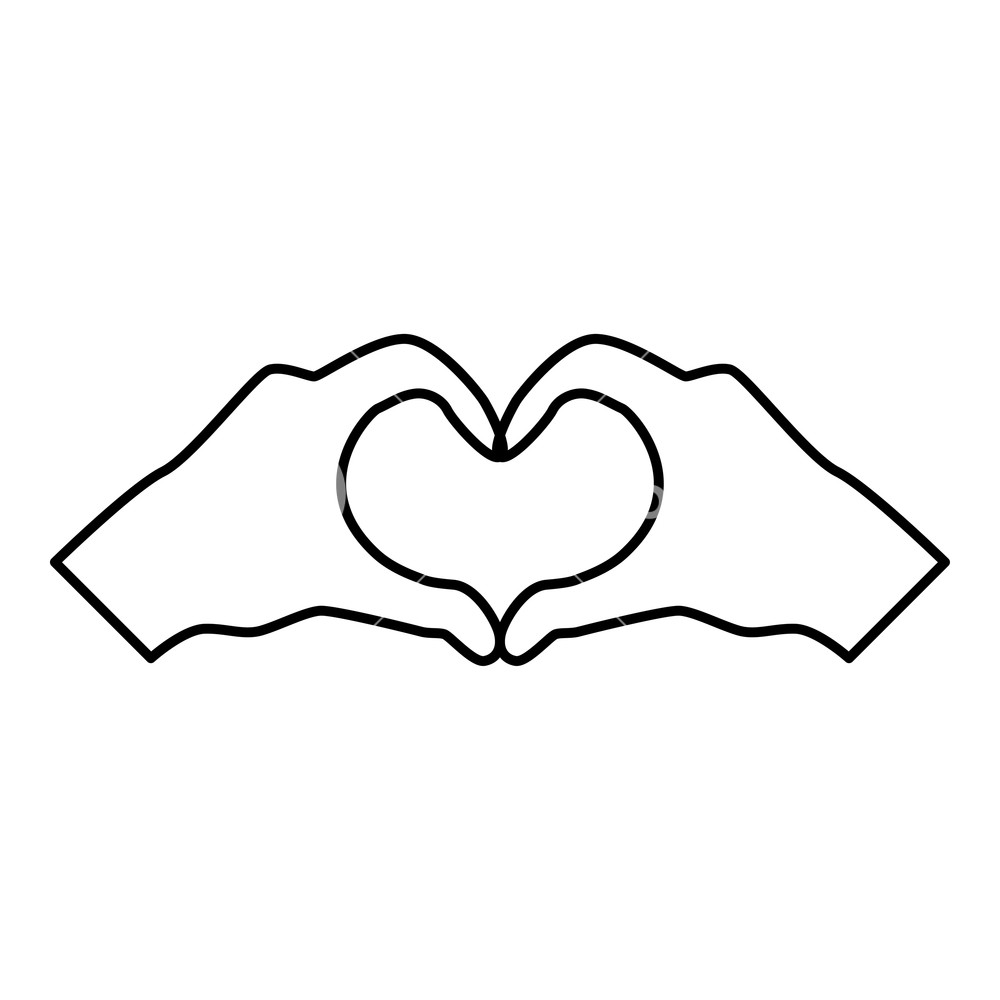 1000x1000 Two Hands Have Shape Heart Hands Making Heart Symbol Silhouette