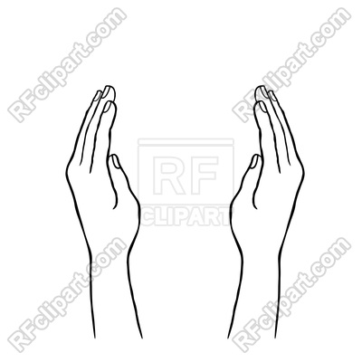 400x400 Two Hands Supporting Concept Vector Image Of Silhouettes, Outlines