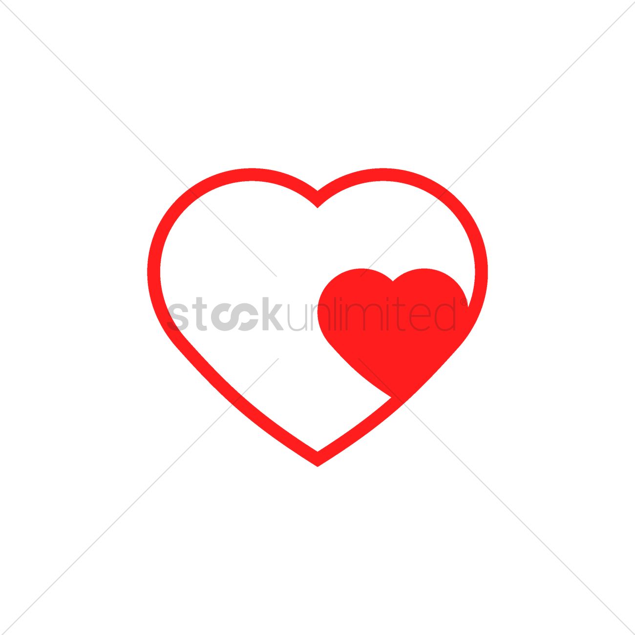 1300x1300 Two Hearts Vector Image
