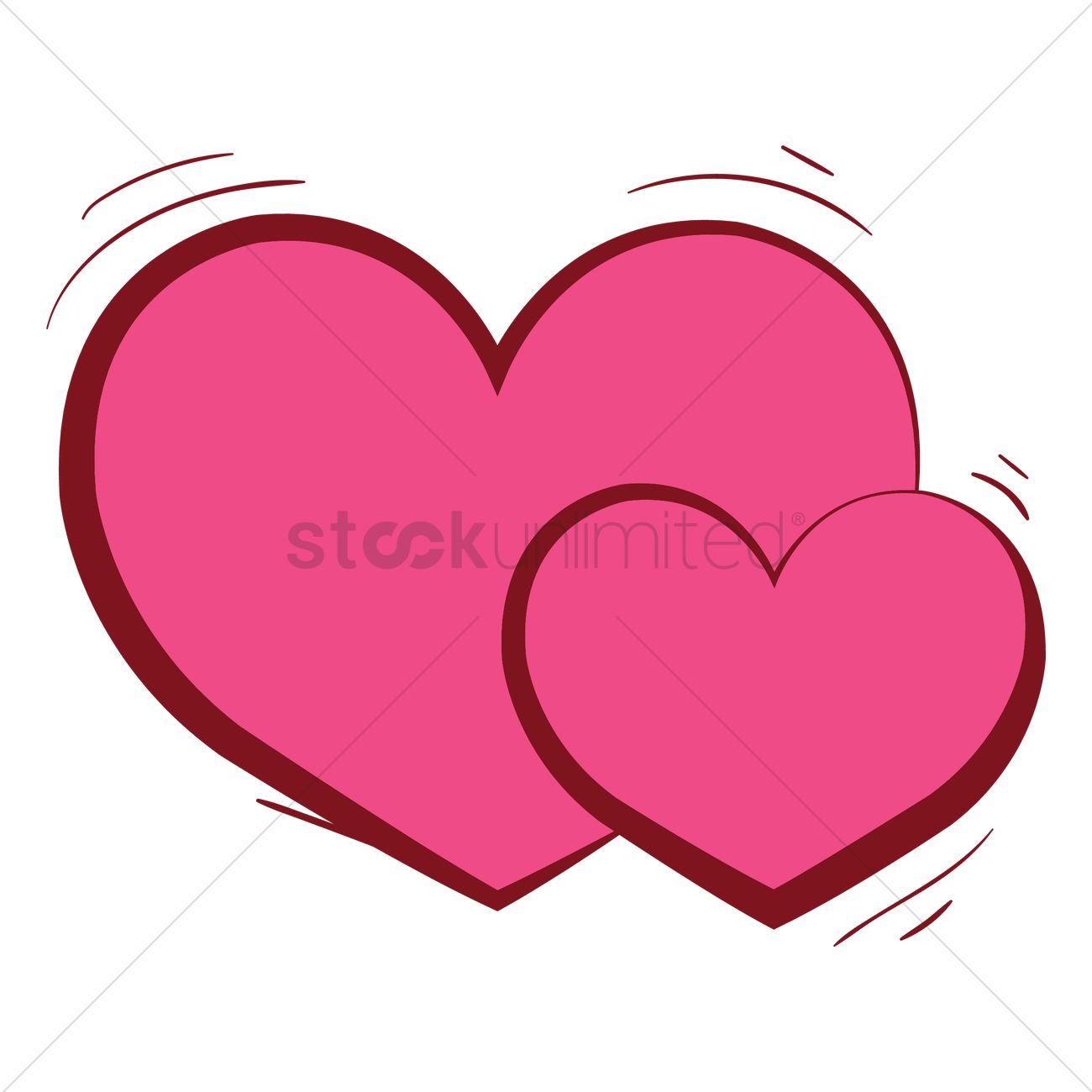 1300x1300 Two Hearts Vector Image