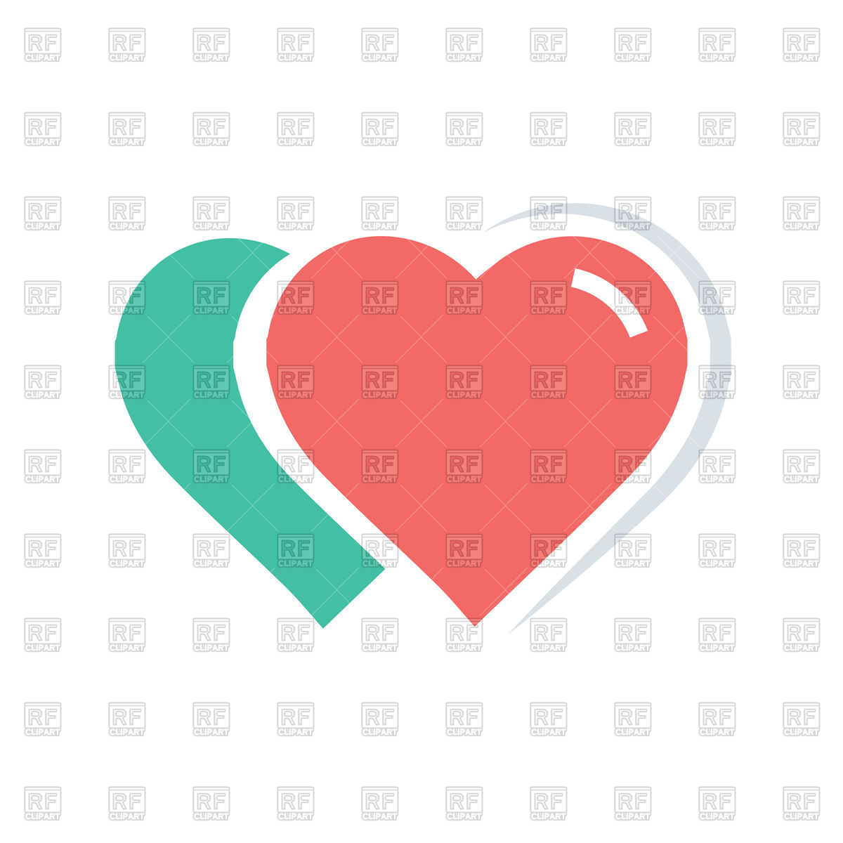 1200x1200 Two Hearts Vector Image Of Icons And Emblems Pixia