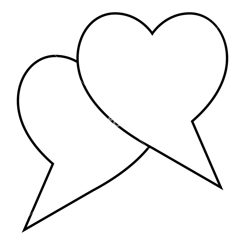 1000x1000 Two Hearts Icon Outline Illustration Of Two Hearts Vector Icon