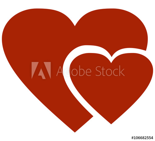 500x455 Two Hearts Vector Icon