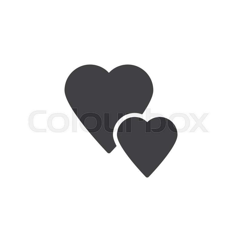 800x800 Two Hearts Vector Icon Filled Flat Stock Vector Colourbox