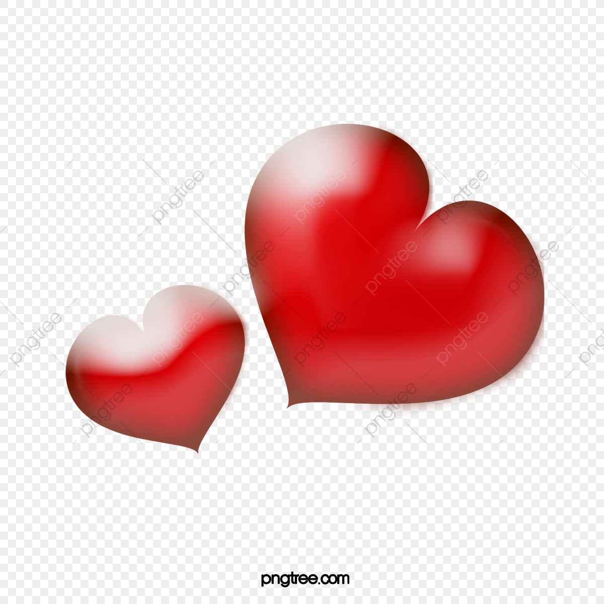 1200x1200 Vector Red Love Two Hearts Accord With Simple Peach Heart, Vector