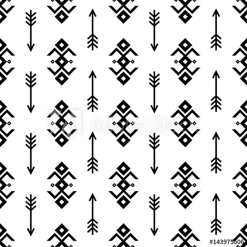 500x500 Seamless Indian Pattern Vector Arrows And Usa Native American Type