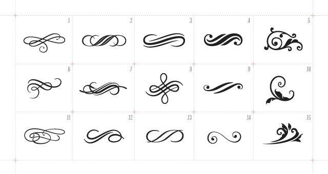 640x340 Vector Retro Decorative Header Line Images