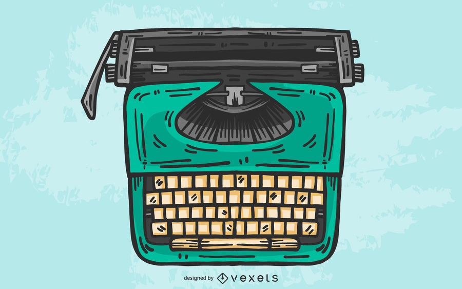 Illustrated Typewriter Vector Design 900x563 Illustrated Typewriter Vector Design