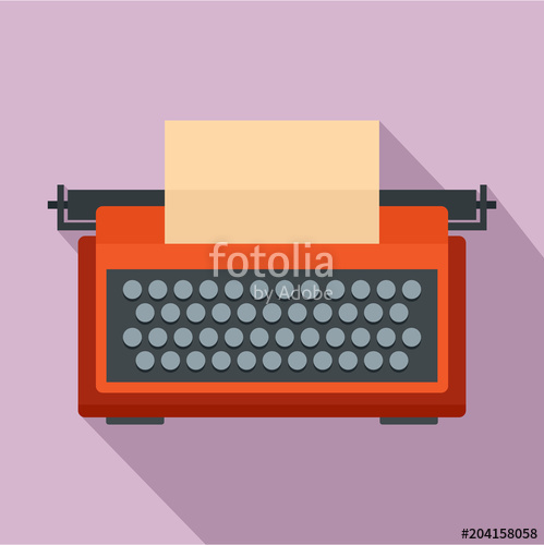 Red Typewriter Icon Flat Illustration Of Red Typewriter Vector 499x500 Red Typewriter Icon Flat Illustration Of Red Typewriter Vector