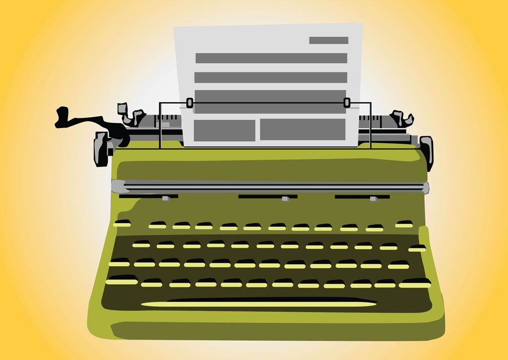 Typewriter Vector Art Graphics 1024x726 Typewriter Vector Art Graphics