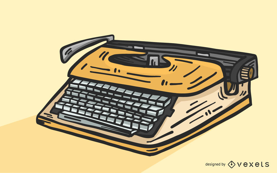 Yellow Vintage Typewriter Vector 900x563 Yellow Vintage Typewriter Vector
