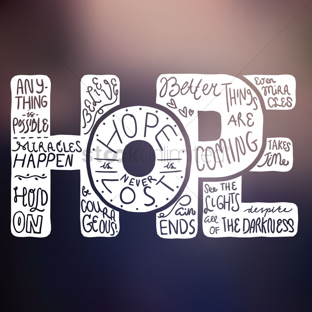 1300x1300 Hope Typography Design Vector Image
