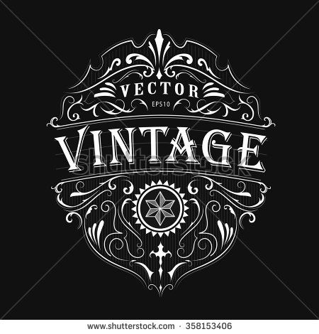 450x470 Antique Label Typography Vintage Frame Design Vector