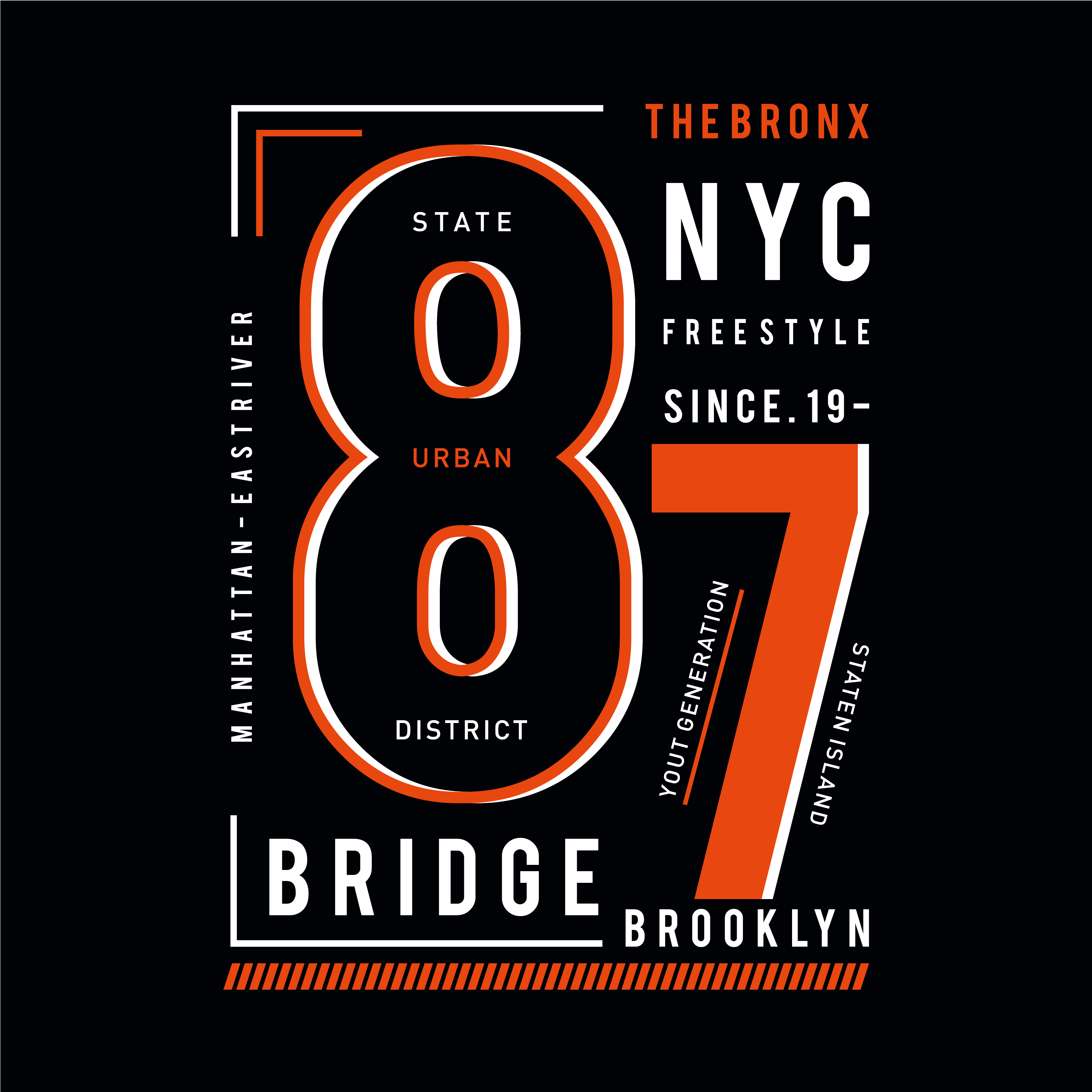 4500x4500 The Bronx Typography Design Tee For T Shirt