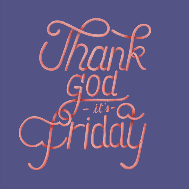 626x626 Thank God It's Friday Typography Design Vector Free Download