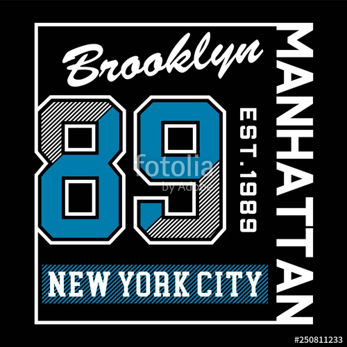 500x500 Brooklyn New York City Manhattan Typography Design Tee, Vector