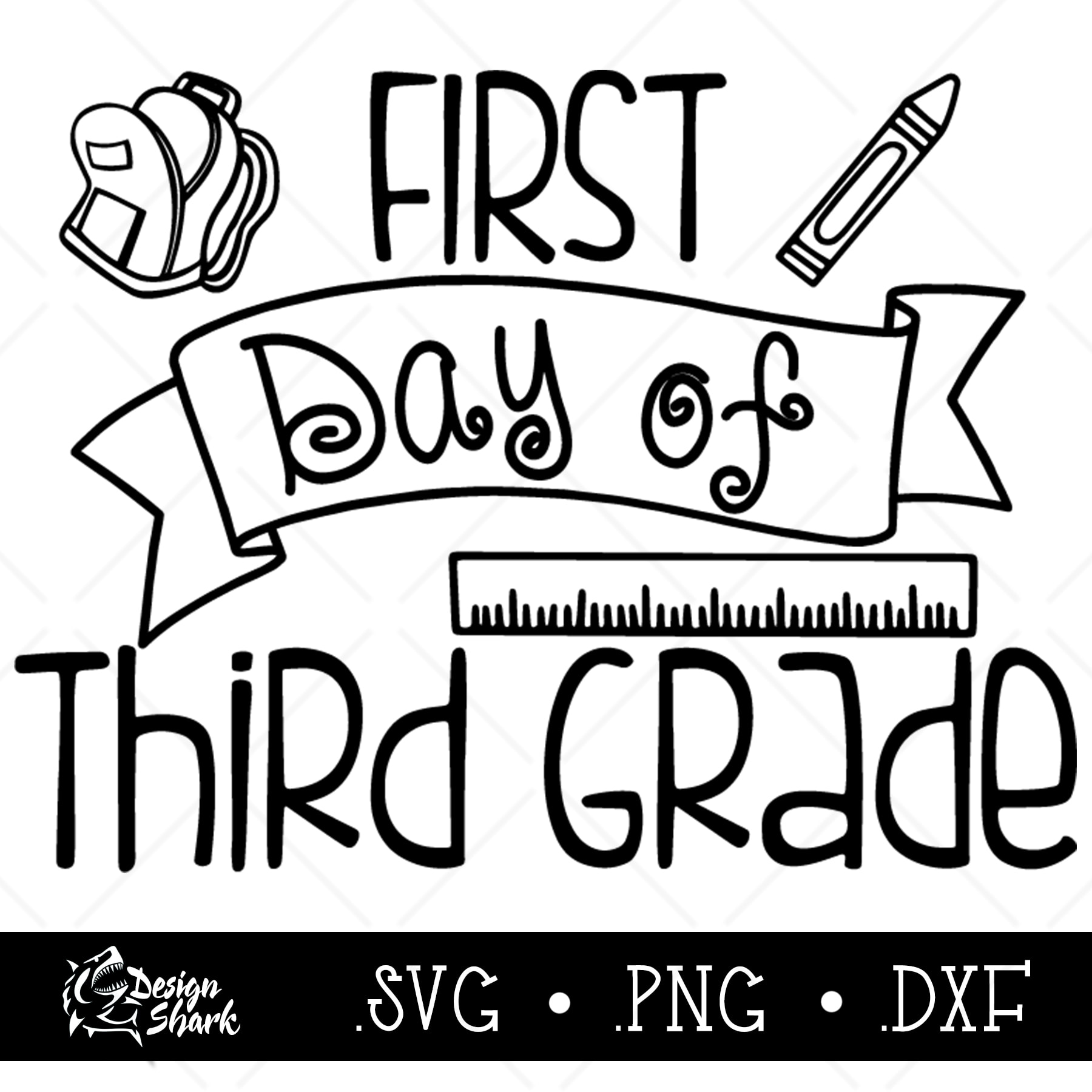 First Day Of Third Grade Typography Vector 1800x1800 First Day Of Third Grade Typography Vector