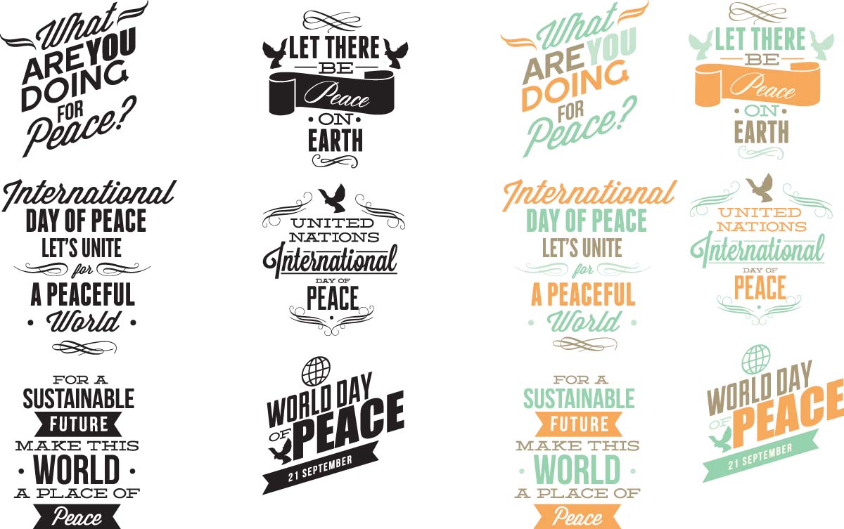 Peace Typography Day Set Vector Free Download 1200x753 Peace Typography Day Set Vector Free Download