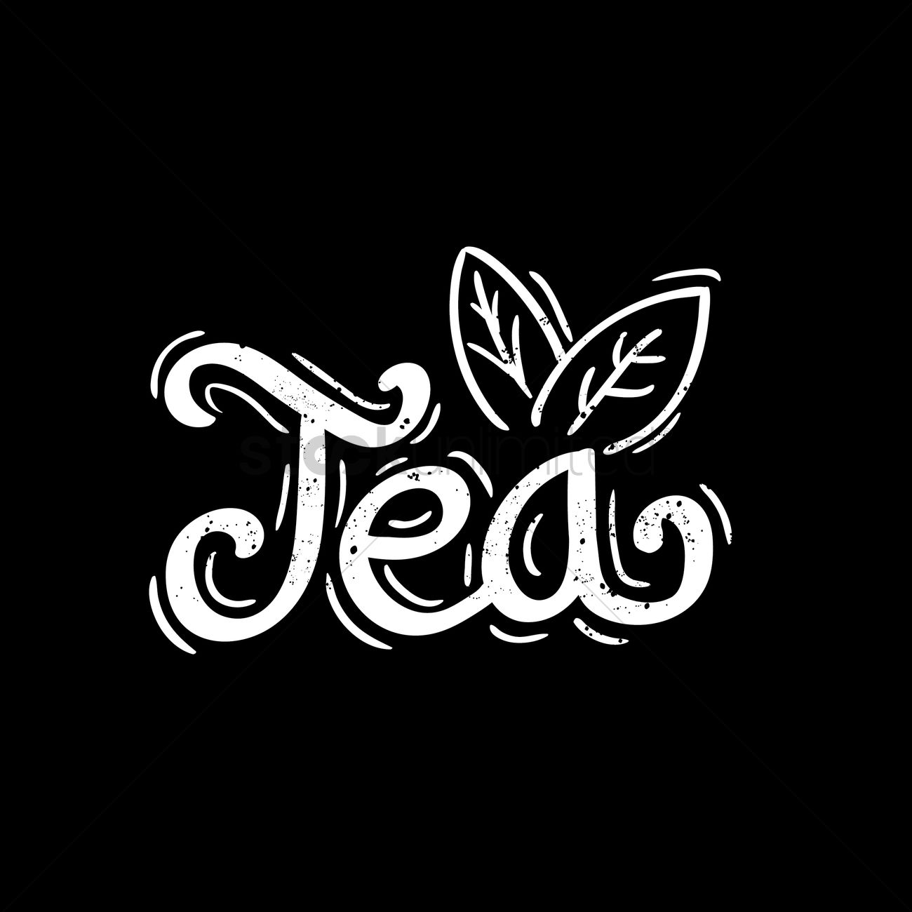 Tea Typography Vector Image 1300x1300 Tea Typography Vector Image
