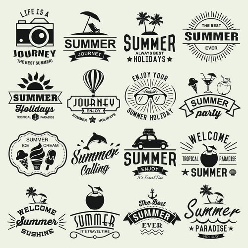 Vintage Summer Holiday Logos Typography Vector Free Download 500x500 Vintage Summer Holiday Logos Typography Vector Free Download