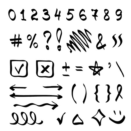 Hand Lettering Typography Vector Elements In Doodle Style On White 450x450 Hand Lettering Typography Vector Elements In Doodle Style On White