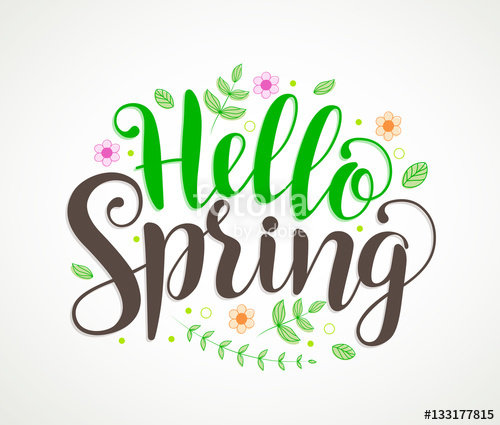 Hello Spring Text Typography Vector Design With Colorful Flowers 500x425 Hello Spring Text Typography Vector Design With Colorful Flowers