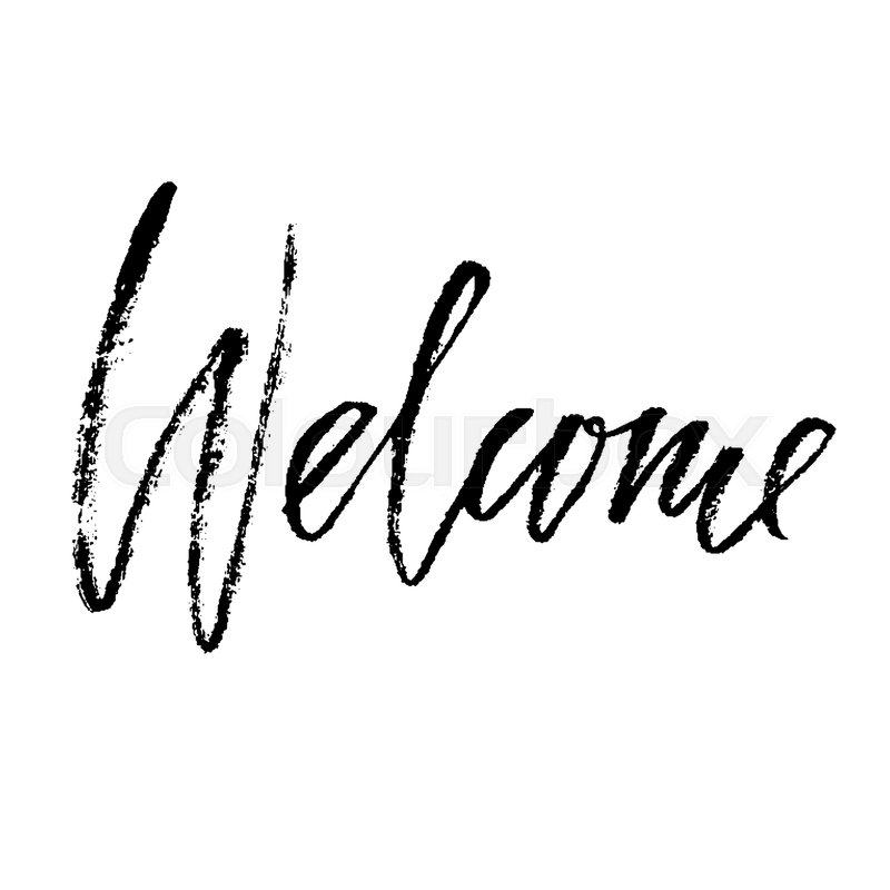 Welcome Modern Brush Lettering Card Stock Vector Colourbox 800x800 Welcome Modern Brush Lettering Card Stock Vector Colourbox