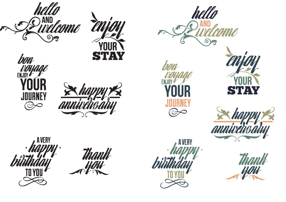 Common Phrases Typography Set Vector Free Download 1200x849 Common Phrases Typography Set Vector Free Download