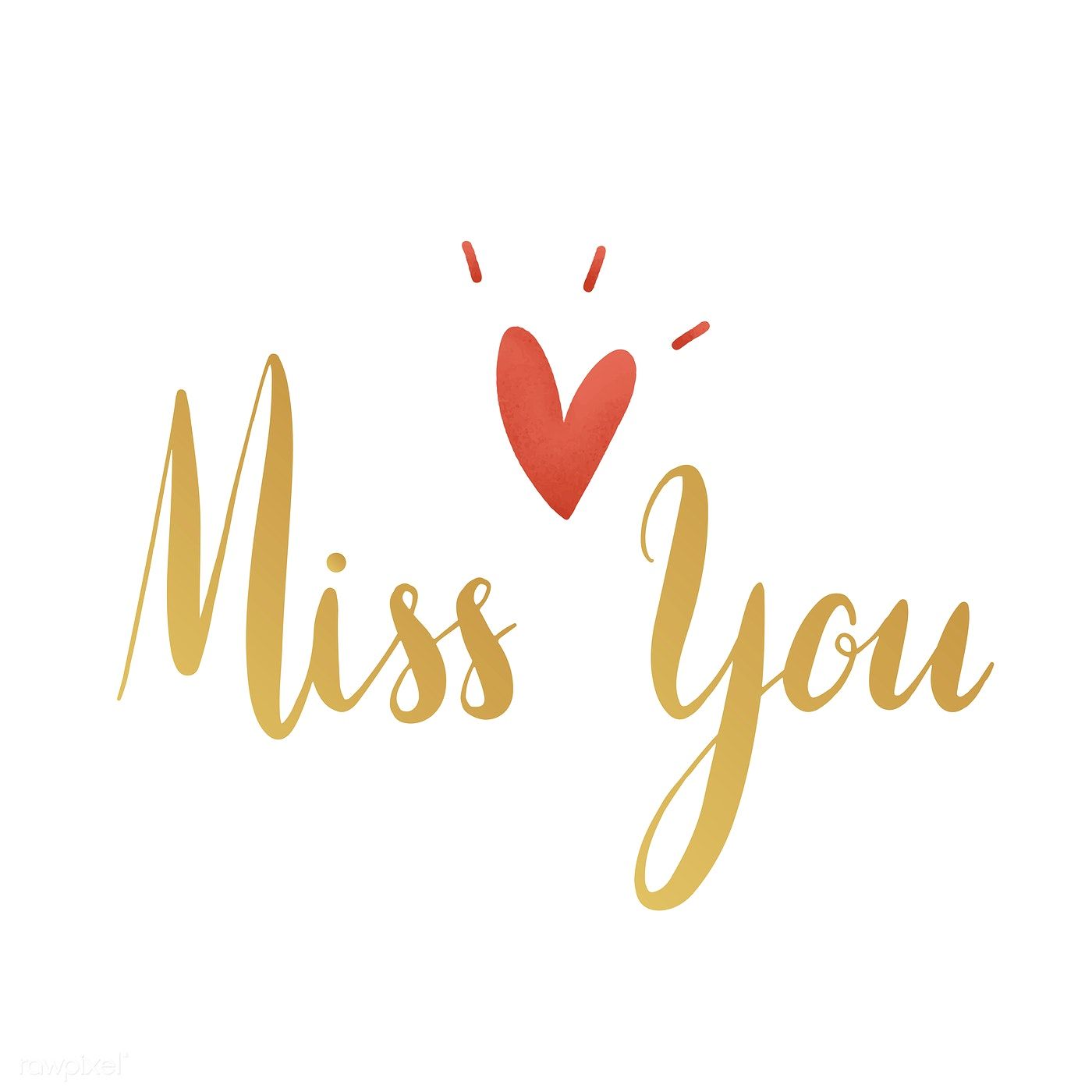 1400x1400 Miss You Typography Vector In Golden Free Image