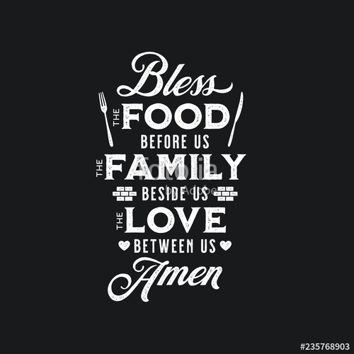 Bless The Food Kitchen Typography Vector Vintage Illustration 500x500 Bless The Food Kitchen Typography Vector Vintage Illustration