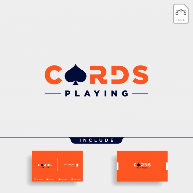 Poker Card Logo Design Template Typography Vector Illustration 640x640 Poker Card Logo Design Template Typography Vector Illustration