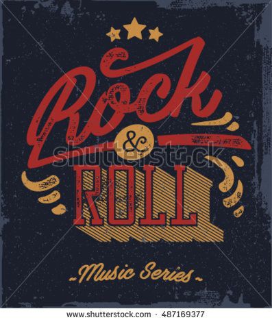 Rock And Roll Typography Vector T Shirt Or Poster Design Tee 397x470 Rock And Roll Typography Vector T Shirt Or Poster Design Tee