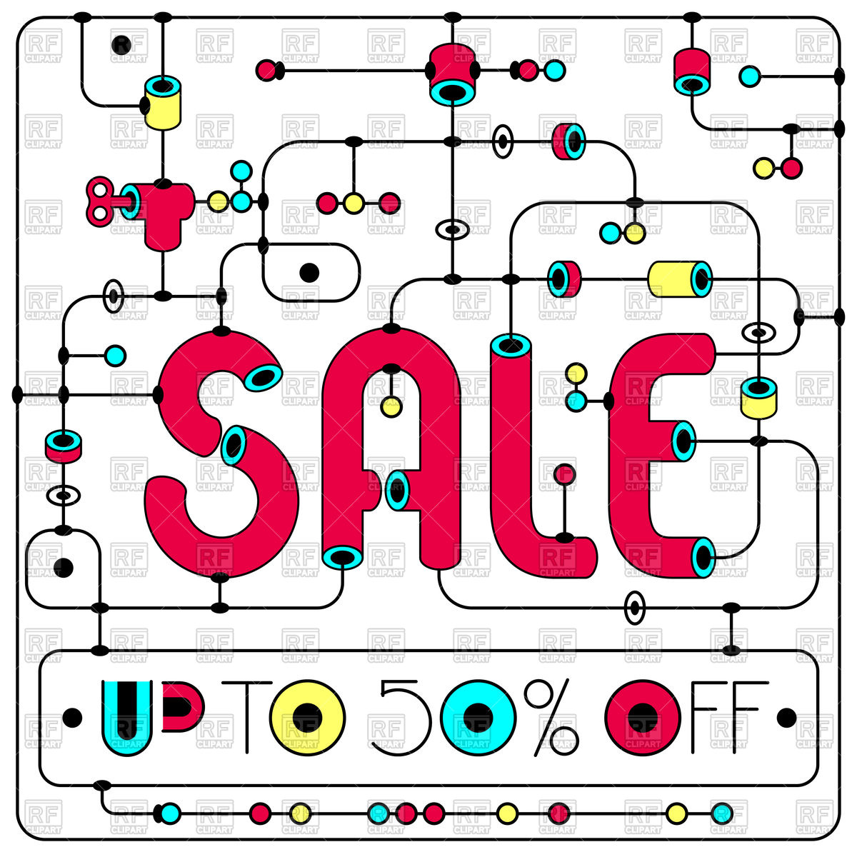 Sale Banner Design Template Colorful Postmodern Style 1200x1200 Sale Banner Design Template Colorful Postmodern Style