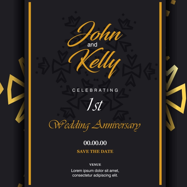 Wedding Ceremony Card With Elegent Design And Typography Vector 640x640 Wedding Ceremony Card With Elegent Design And Typography Vector