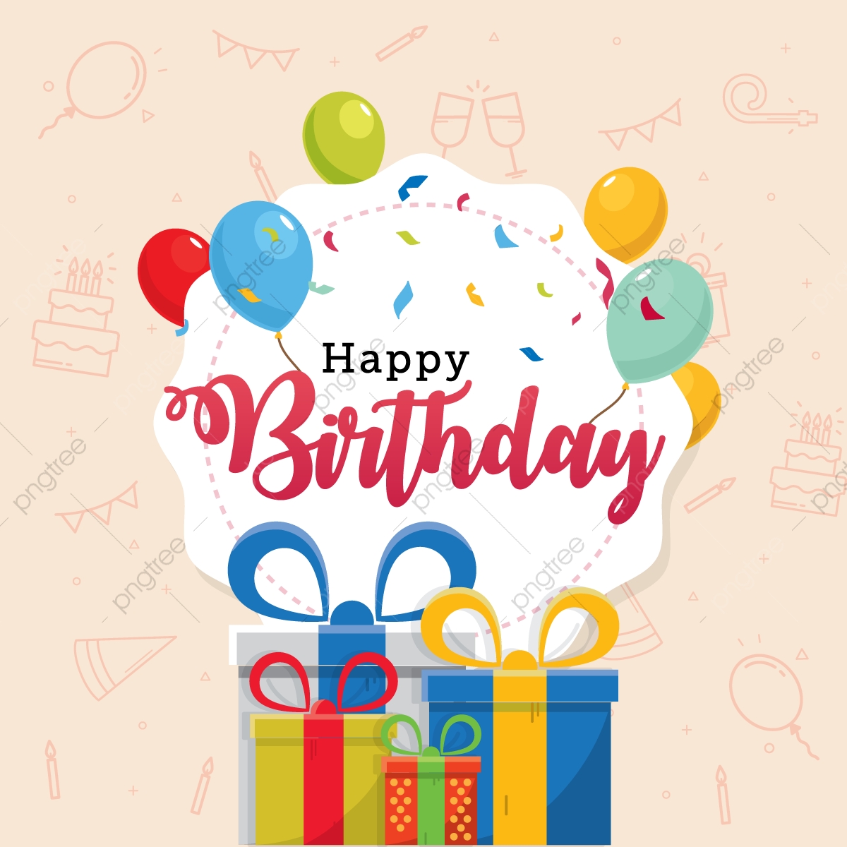 Happy Birthday Typography Vector Design Template For Birthday Card 1200x1200 Happy Birthday Typography Vector Design Template For Birthday Card