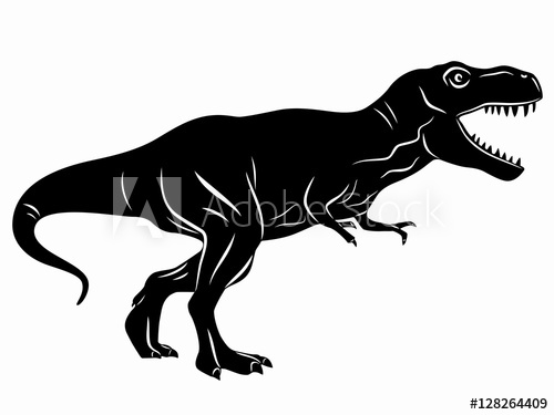 500x375 Silhouette Of A Tyrannosaurus Vector Drawing
