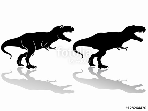 500x375 Silhouette Of A Tyrannosaurus Vector Drawing Stock Image