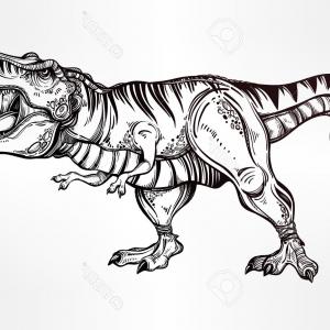 300x300 Dinosaur Tyrannosaurus T Rex Icon Black Color Vector Illustration