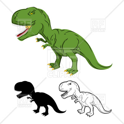 400x400 Green Dinosaur, Skeleton Of Tyrannosaurus Rex Vector Image