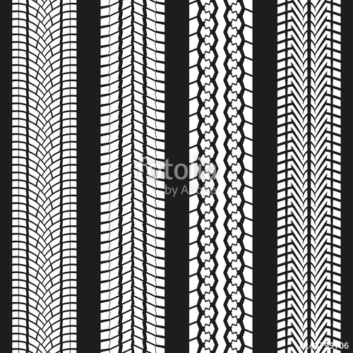 500x500 Tire Tread Set Tyre Marks Background Vector Illustration Stock