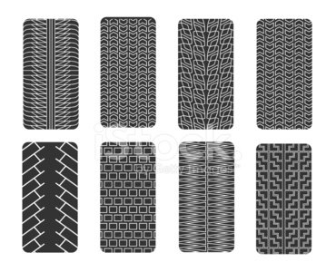 370x300 Set Of Tyre Tread Stock Vectors