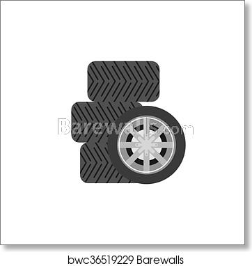 Tyre Vector Icon, Art Print Barewalls Posters Prints 362x382 Tyre Vector Icon, Art Print Barewalls Posters Prints