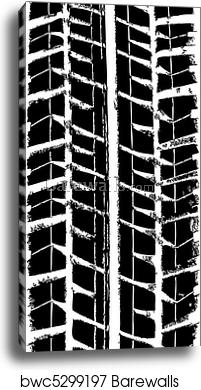 Trace Of The Tyre, Vector Canvas Print Barewalls Posters 201x390 Trace Of The Tyre, Vector Canvas Print Barewalls Posters